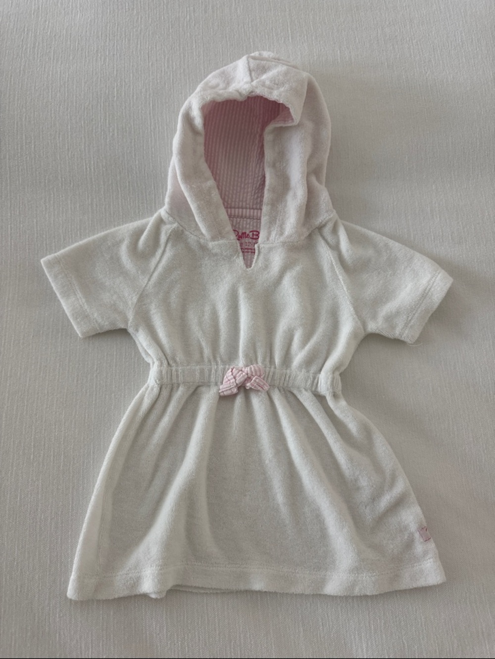 RuffleButts White Hooded Terrycloth Swim Cover Up